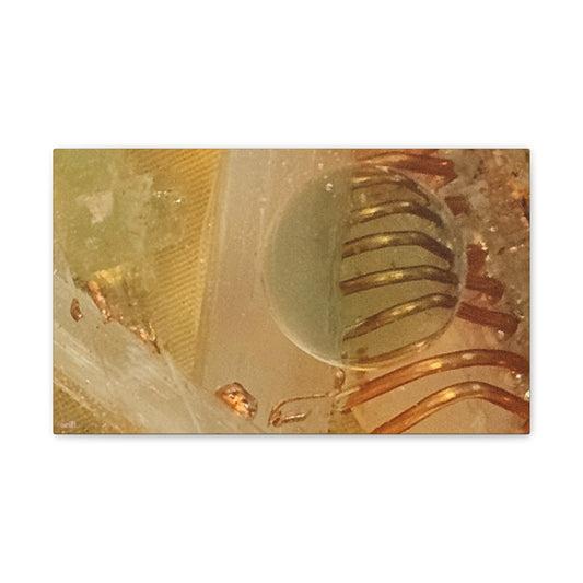 Abstract Gold Orb Wall Art Canvas Stretched | Metallic Texture Home Decor