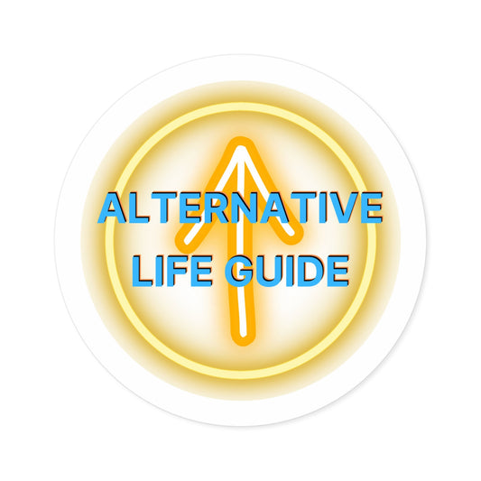 Alternative Life Guide Round Sticker | Arrow Logo, Indoor Outdoor