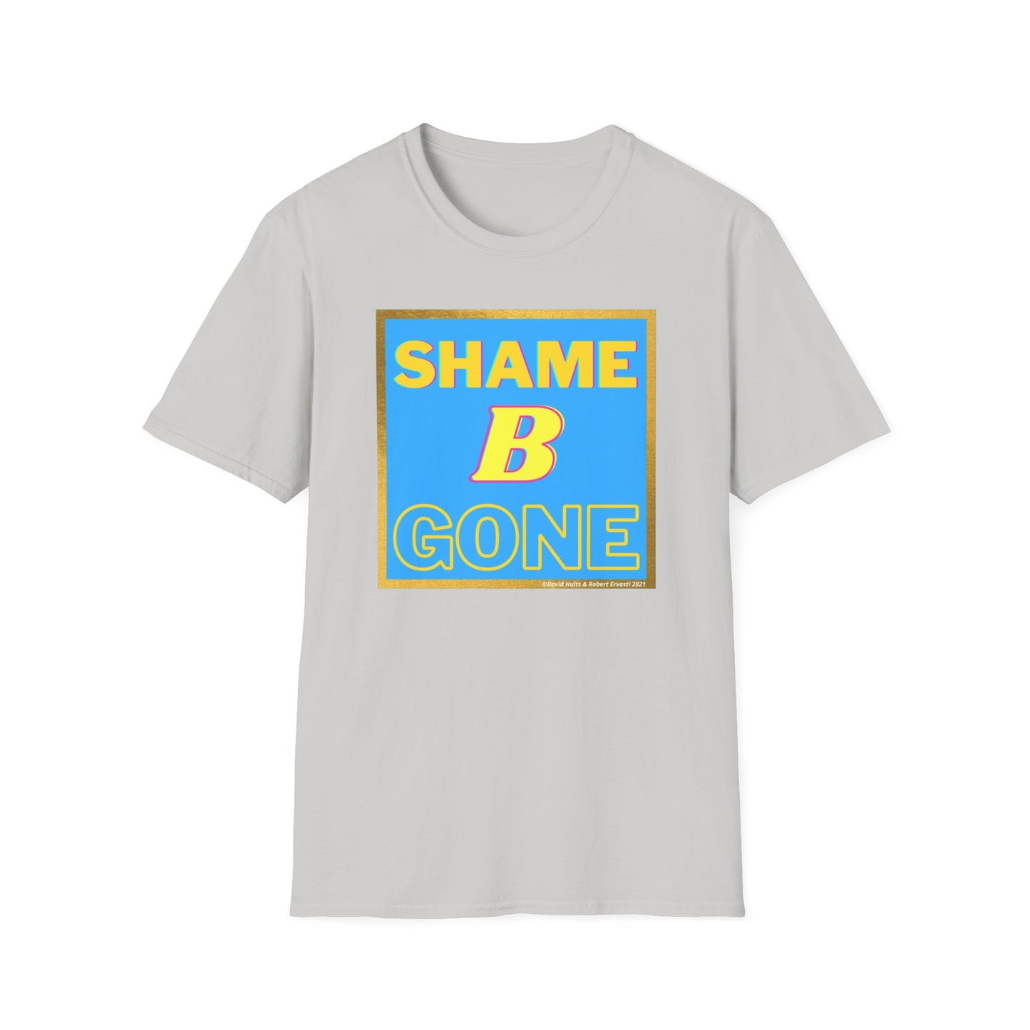 Shame B Gone T-Shirt | Retro Block Letter Graphic Tee