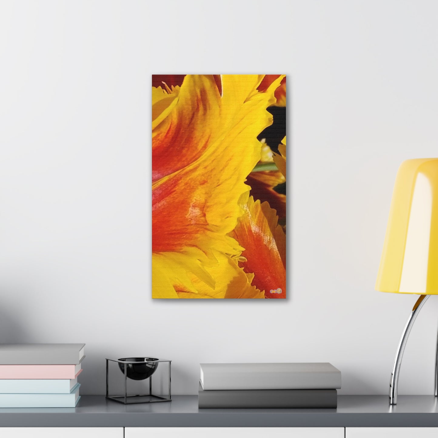 Fiery Yellow Red Tulip Canvas