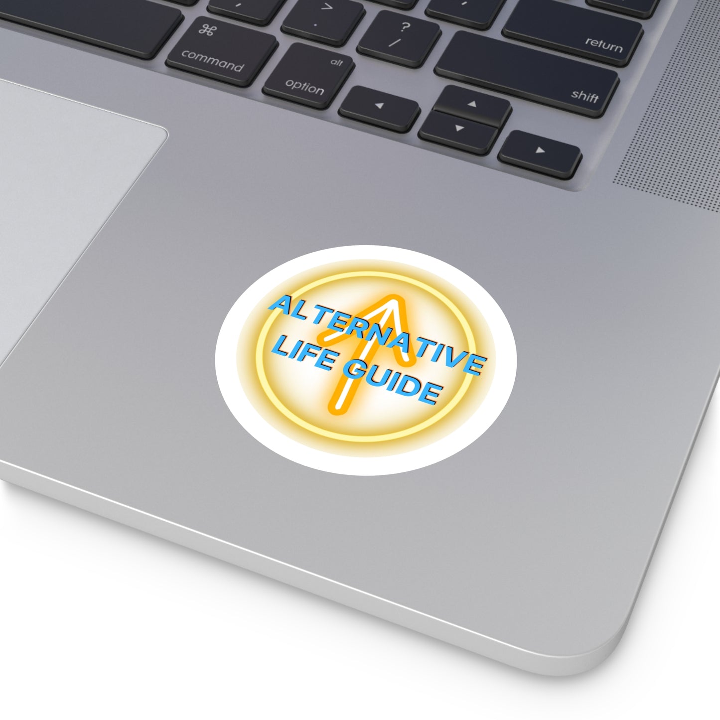 Alternative Life Guide Round Sticker | Arrow Logo, Indoor Outdoor