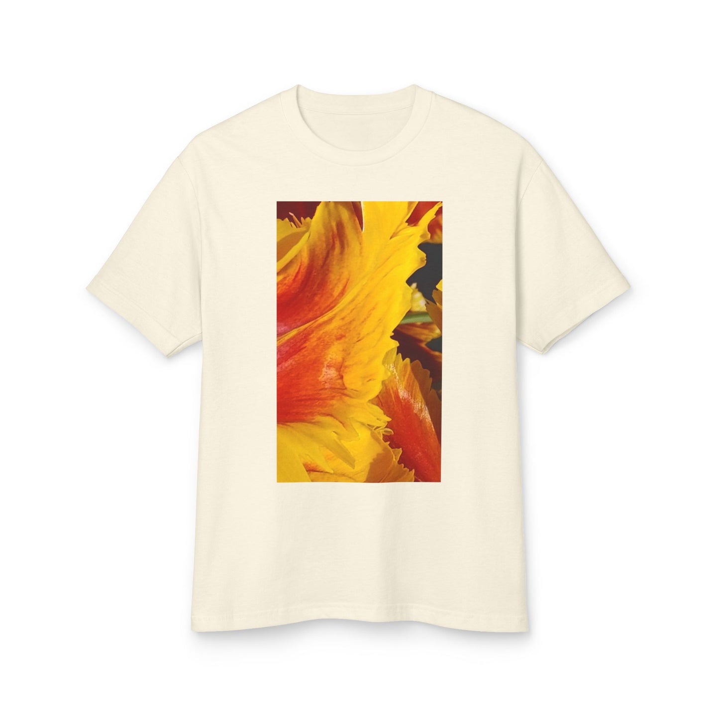 Sunflower Petal Art Tee | Yellow Orange Floral Graphic