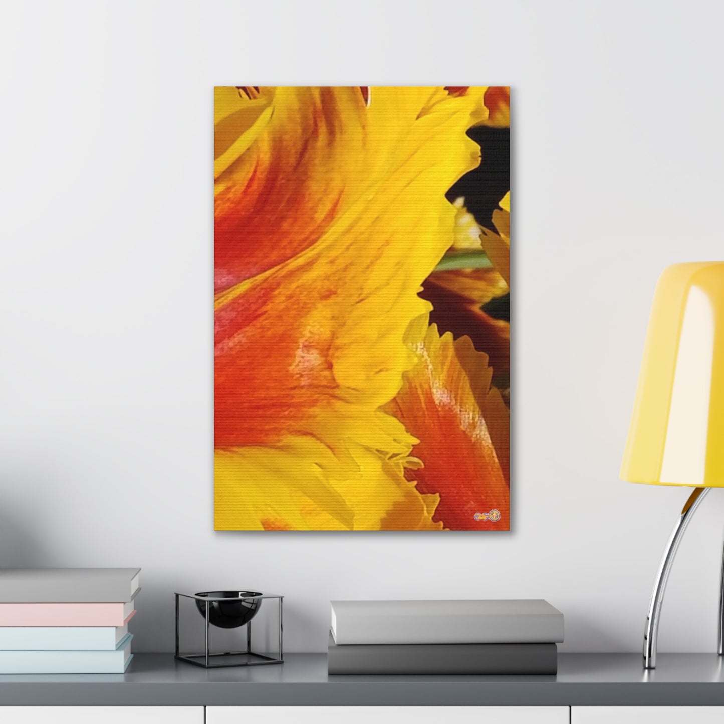 Fiery Yellow Red Tulip Canvas