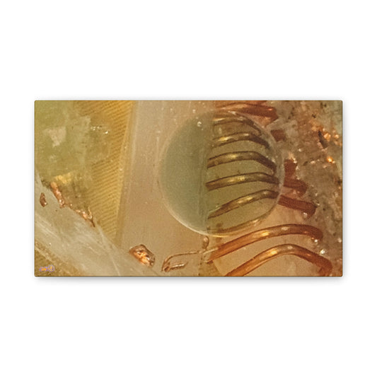 Abstract Gold Orb Wall Art Canvas Stretched | Metallic Texture Home Decor