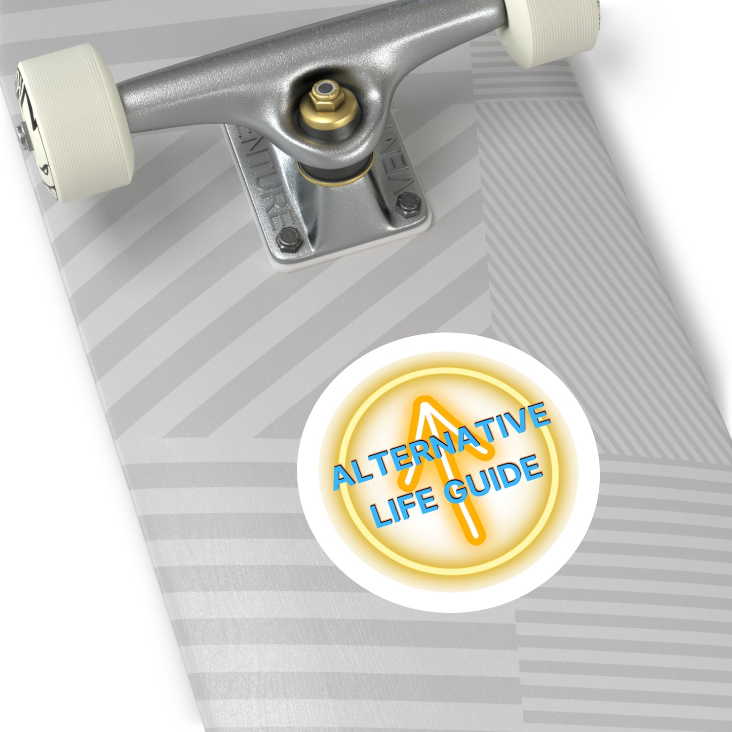 Alternative Life Guide Round Sticker | Arrow Logo, Indoor Outdoor