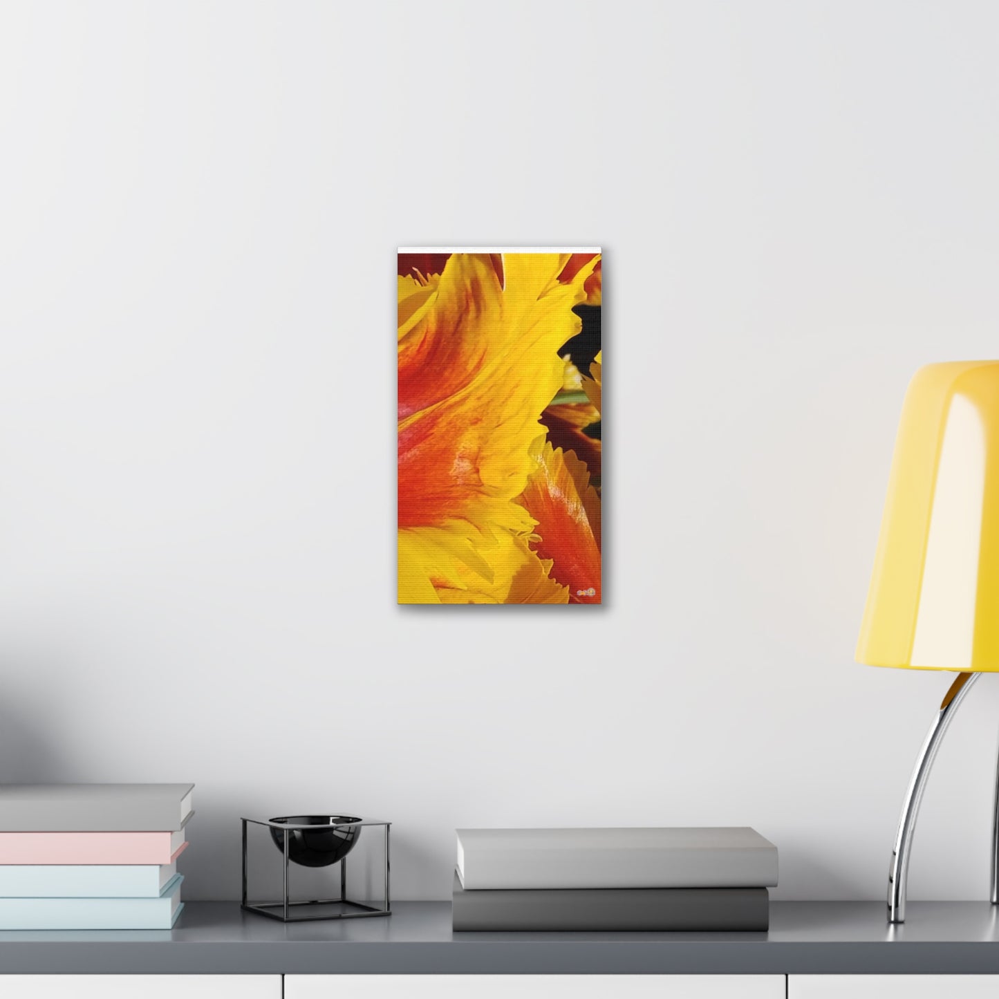 Fiery Yellow Red Tulip Canvas