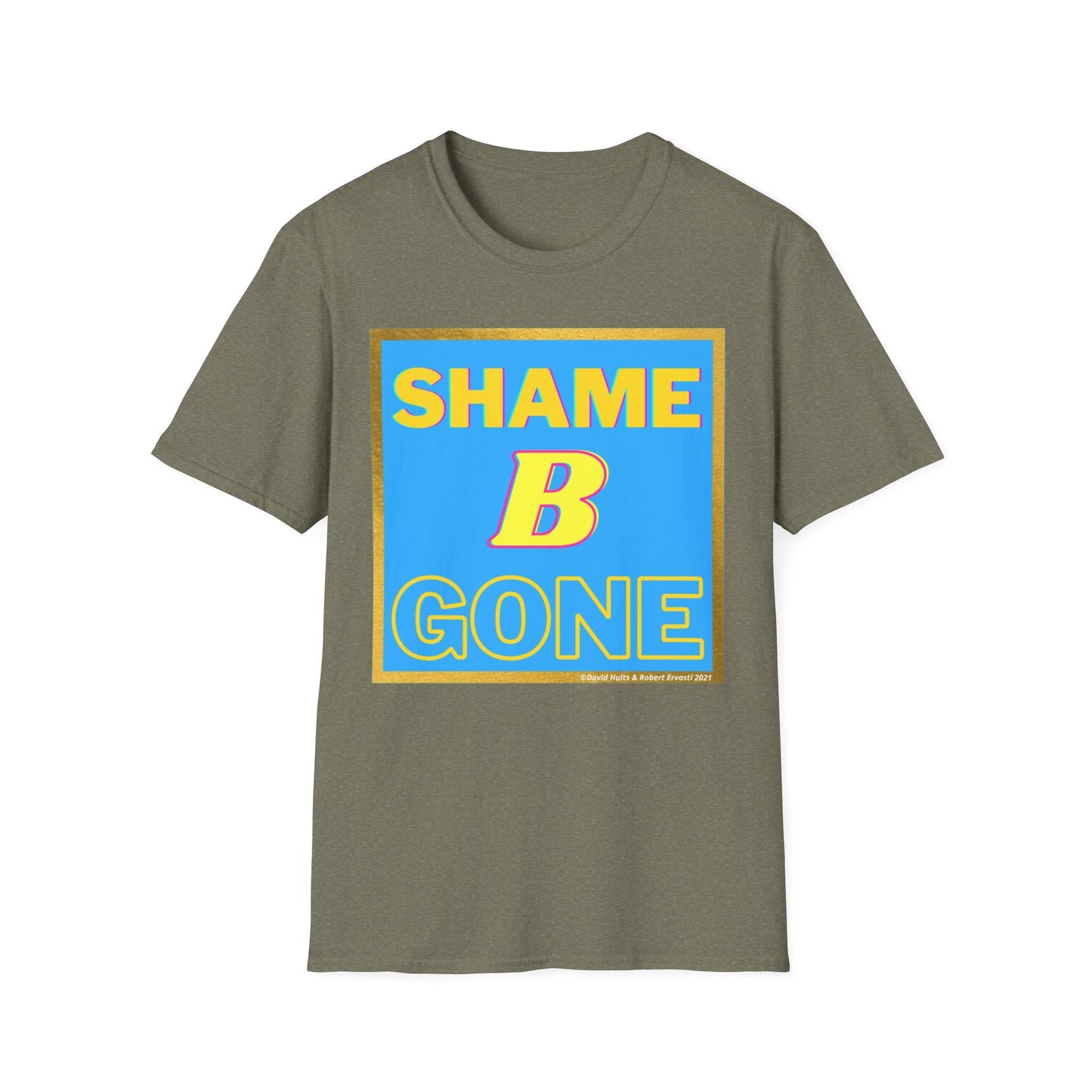 Shame B Gone T-Shirt | Retro Block Letter Graphic Tee