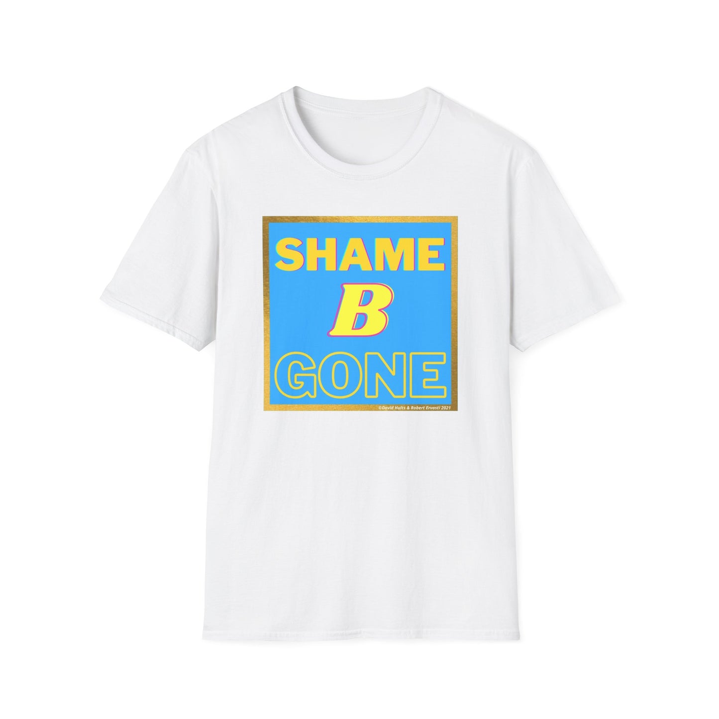 Shame B Gone T-Shirt | Retro Block Letter Graphic Tee