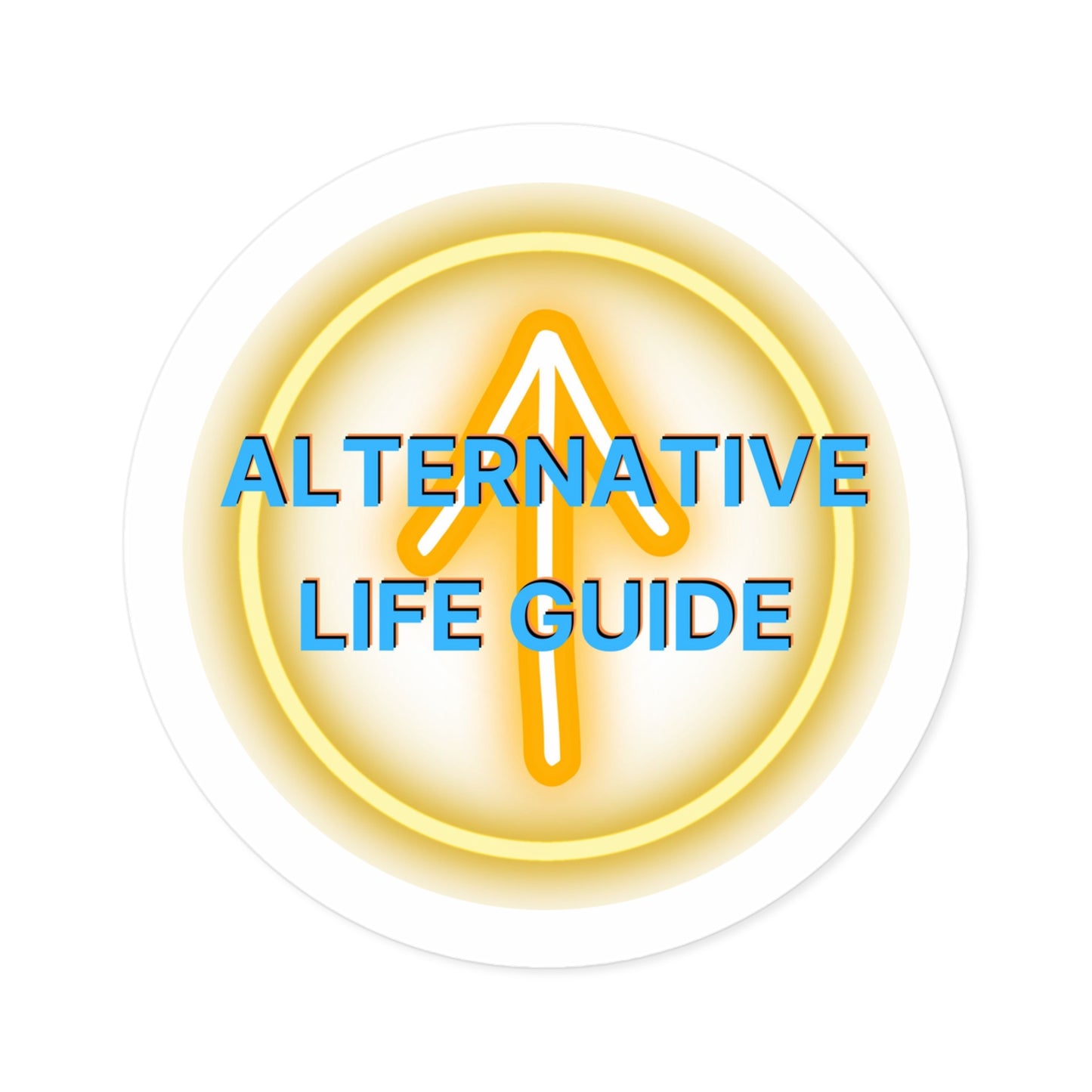 Alternative Life Guide Round Sticker | Arrow Logo, Indoor Outdoor
