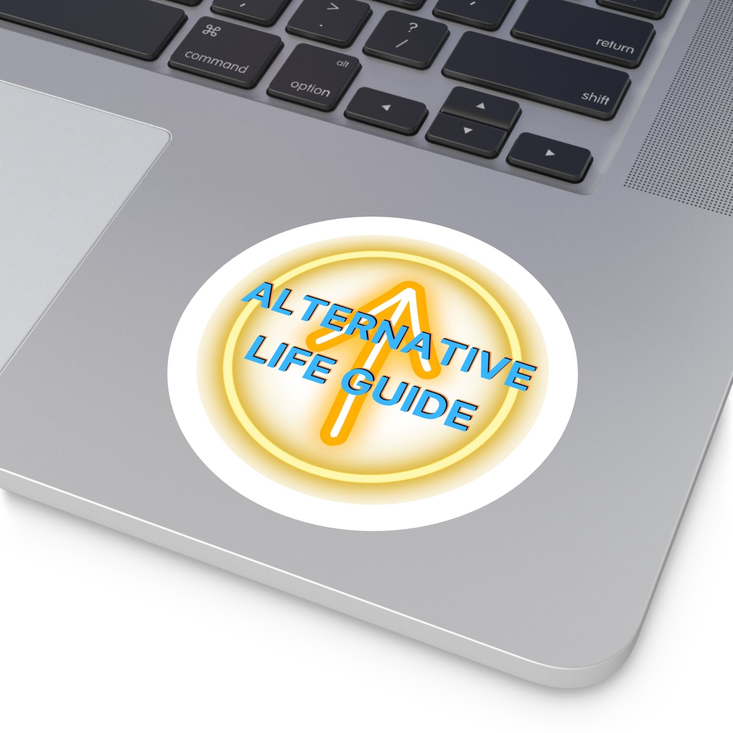 Alternative Life Guide Round Sticker | Arrow Logo, Indoor Outdoor